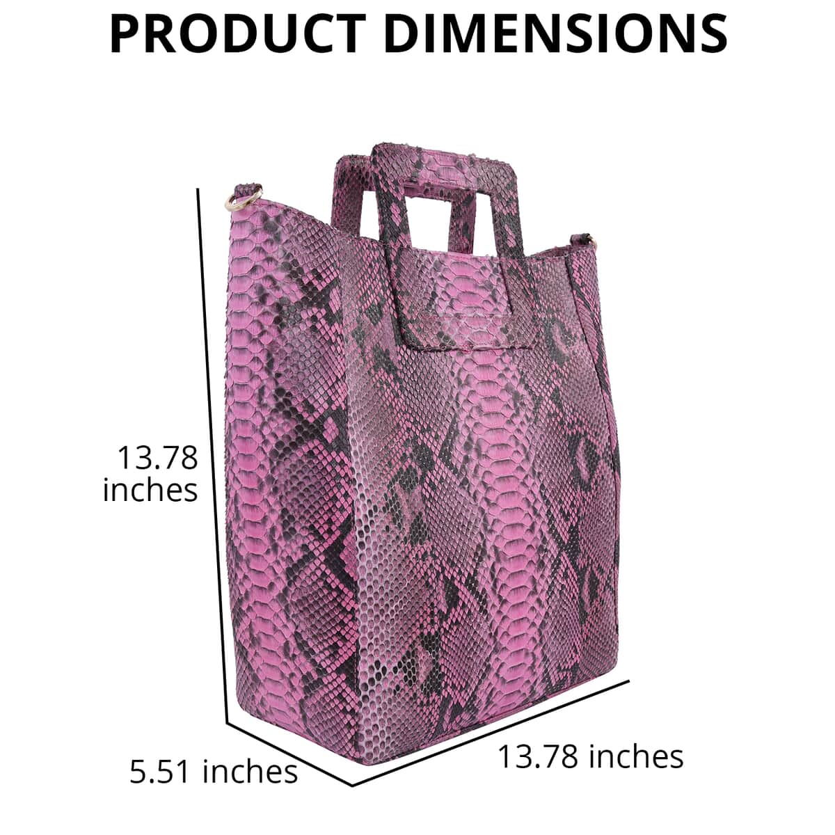 The Pelle Collection Handcrafted 100% Genuine Python Leather Baby Pink Color Tote Bag for Women, Women's Designer Tote Bags, Leather Handbags, Leather Purse image number 2