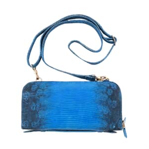 Grand Pelle Lizard Collection Handmade 100% Genuine Lizard Leather Blue Color Crossbody Wallet , Western Unique Women's Wallet , Women's Minimalist Wallet , Vintage Wallets Women's , Purse for Women