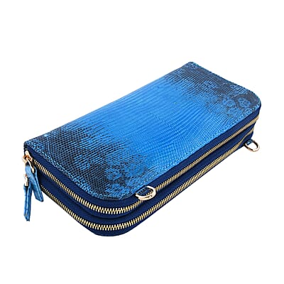 Grand Pelle Lizard Collection Handmade 100% Genuine Lizard Leather Blue Color Crossbody Wallet , Western Unique Women's Wallet , Women's Minimalist Wallet , Vintage Wallets Women's , Purse for Women