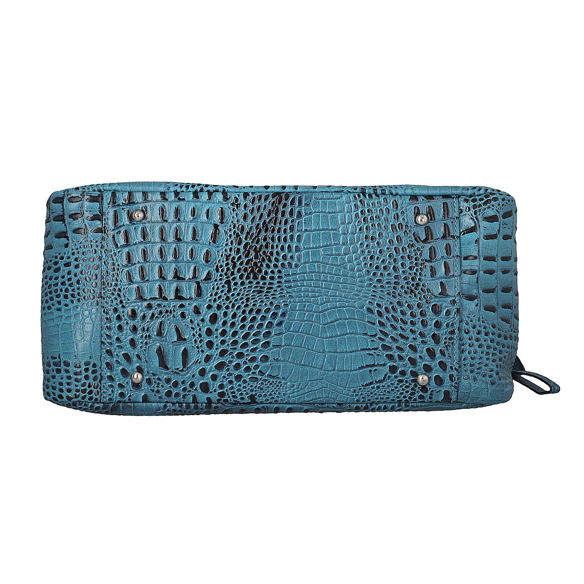 Jessica Host Pick Blue Genuine Leather Croco Embossed Shoulder Bag image number 5