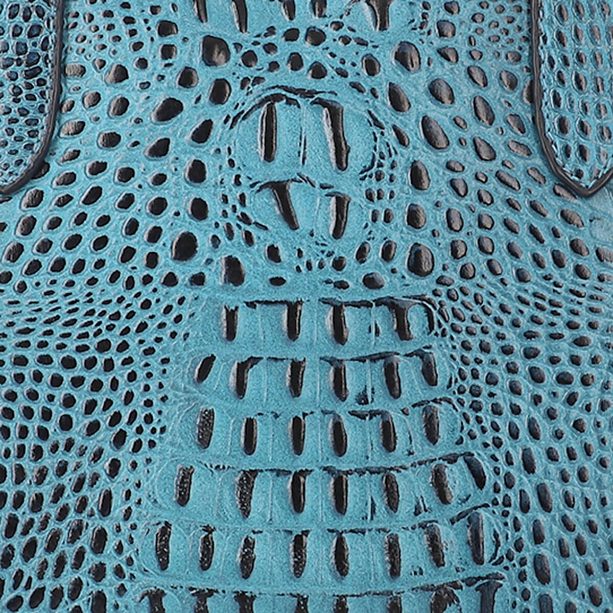 Jessica Host Pick Blue Genuine Leather Croco Embossed Shoulder Bag image number 6