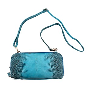 Grand Pelle Lizard Collection Handmade 100% Genuine Lizard Leather Turquoise Color Crossbody Wallet, Western Unique Women's Wallet, Women's Minimalist Wallet, Vintage Wallets Women's, Purse for Women