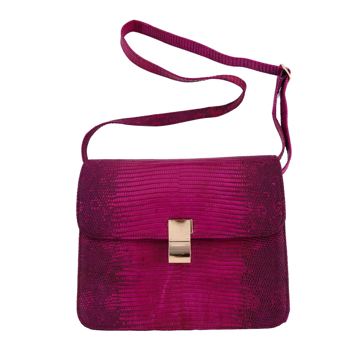 Grand Pelle Lizard Collection Handmade 100% Genuine Lizard Leather Pink Color Crossbody Bag image number 0