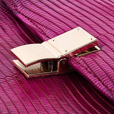 Grand Pelle Lizard Collection Handmade 100% Genuine Lizard Leather Pink Color Crossbody Bag