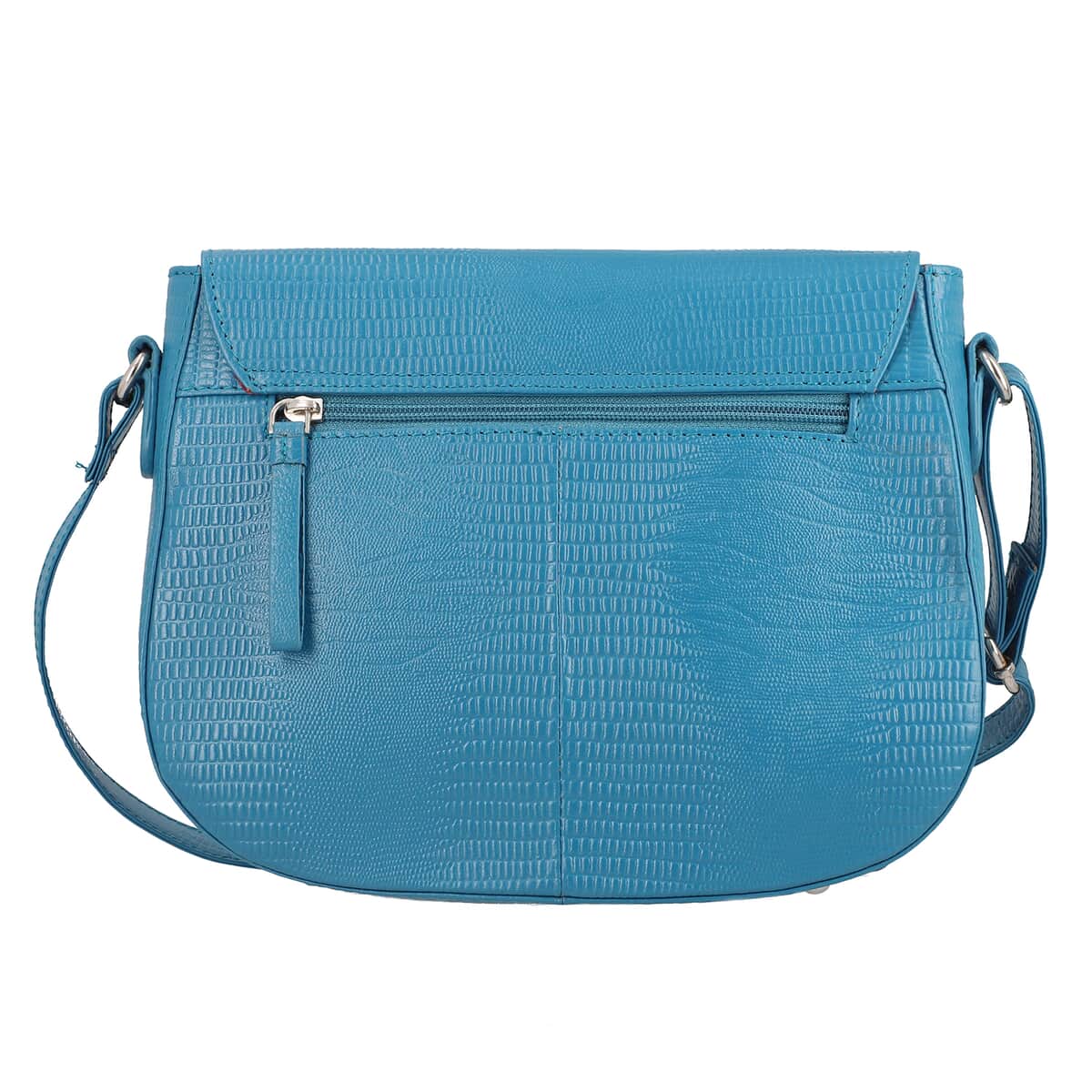 Sukriti Blue Sea View Pattern Genuine Leather Applique Crossbody Bag with Adjustable Shoulder Handle Strap image number 4