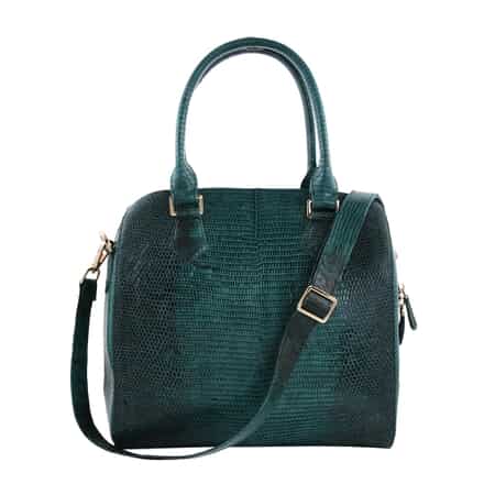 Grand Pelle Lizard Collection Handmade 100% Genuine Lizard Leather Green Color Tote Bag image number 0