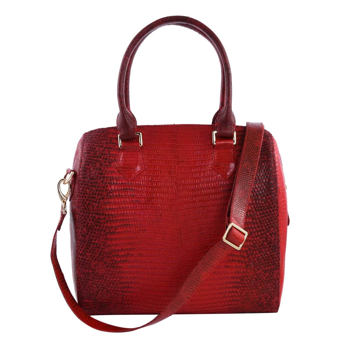 Grand Pelle Lizard Collection Handmade 100% Genuine Lizard Leather Red Color Tote Bag image number 0