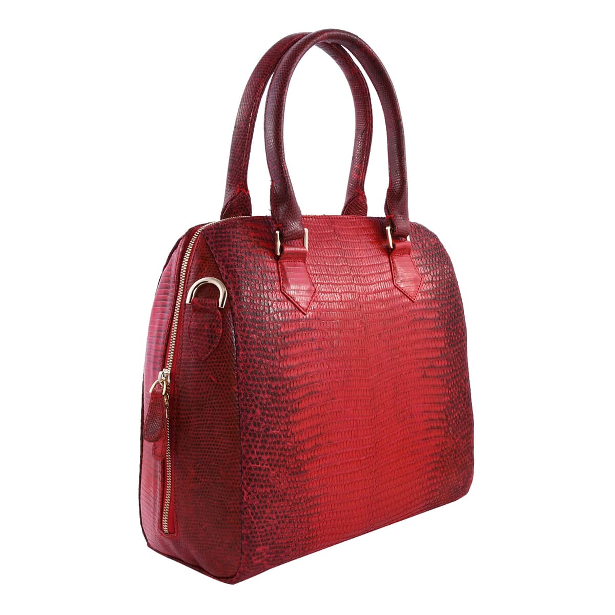 Grand Pelle Lizard Collection Handmade 100% Genuine Lizard Leather Red Color Tote Bag image number 3