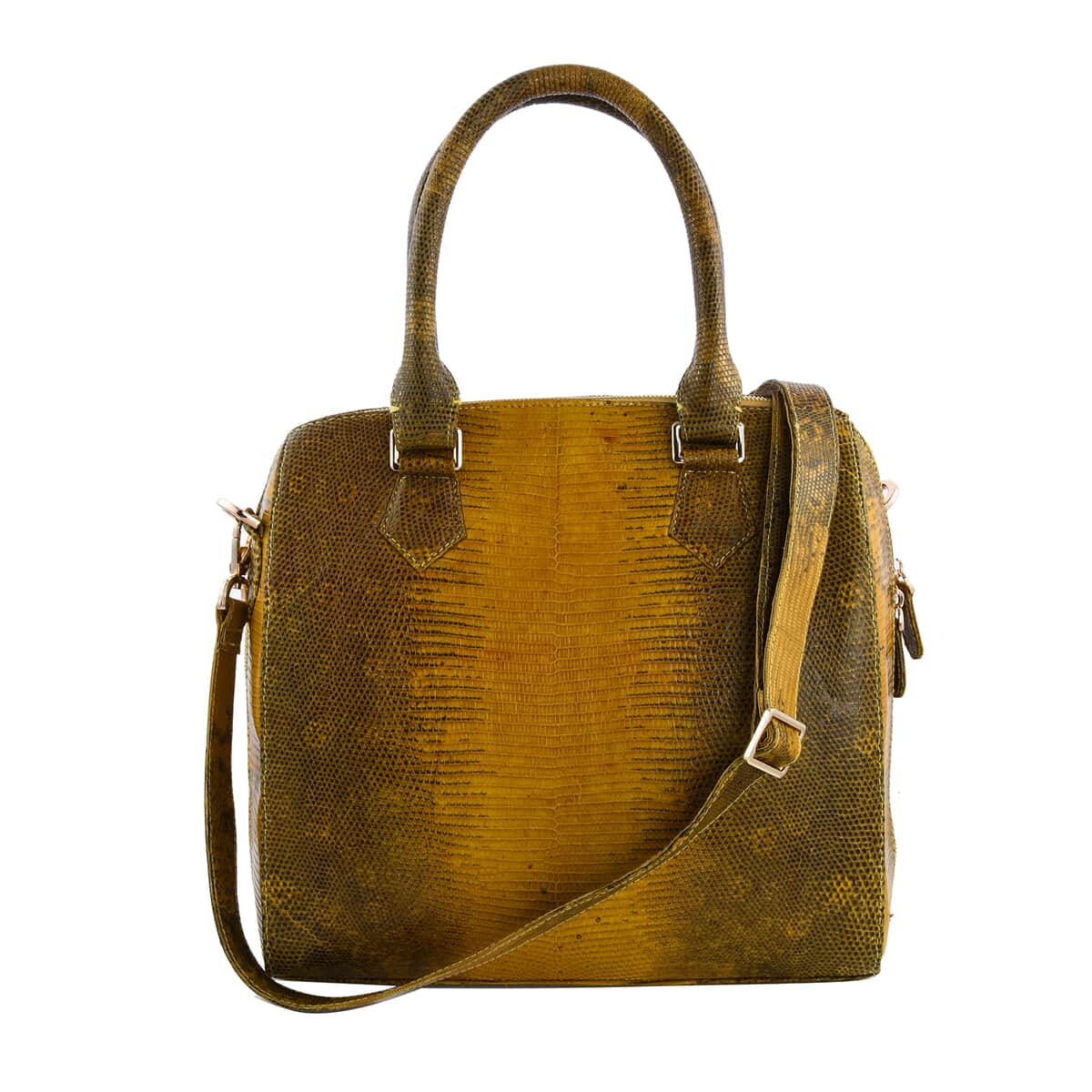 Grand Pelle Lizard Collection Handmade 100% Genuine Lizard Leather Yellow Color Tote Bag image number 0