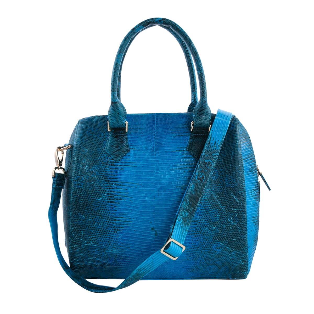 Grand Pelle Lizard Collection Handmade 100% Genuine Lizard Leather Dark Blue Color Tote Bag image number 0