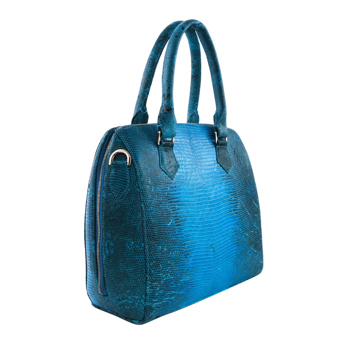 Grand Pelle Lizard Collection Handmade 100% Genuine Lizard Leather Dark Blue Color Tote Bag image number 3
