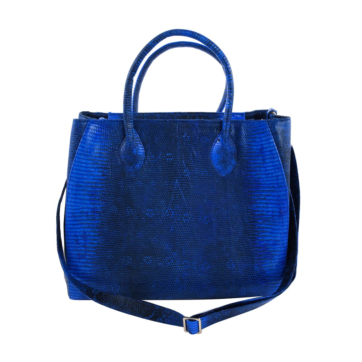 The Pelle Collection Handmade 100% Genuine Lizard Leather Blue Color Tote Bag image number 0