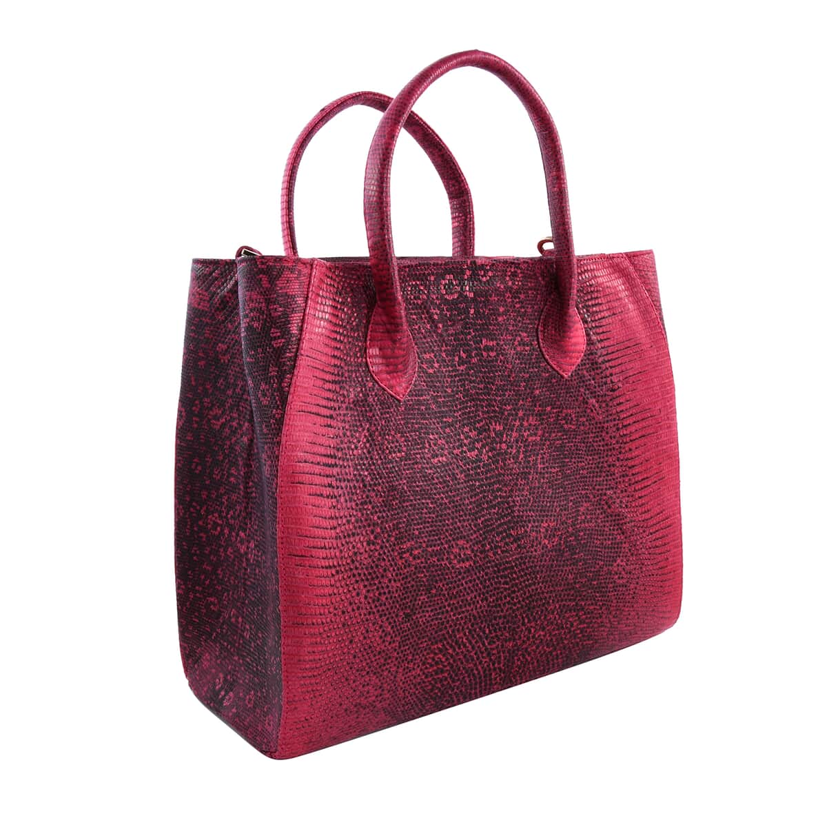 The Pelle Collection Handmade 100% Genuine Lizard Leather Pink Color Tote Bag image number 5