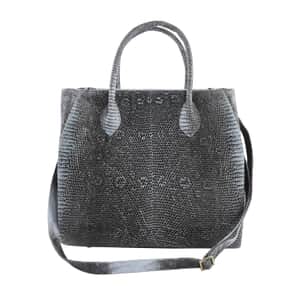 The Pelle Collection Handmade 100% Genuine Lizard Leather Natural Color Tote Bag