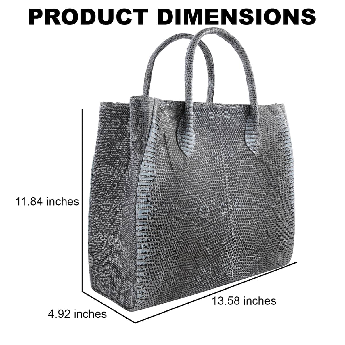 The Pelle Collection Handmade 100% Genuine Lizard Leather Natural Color Tote Bag image number 2