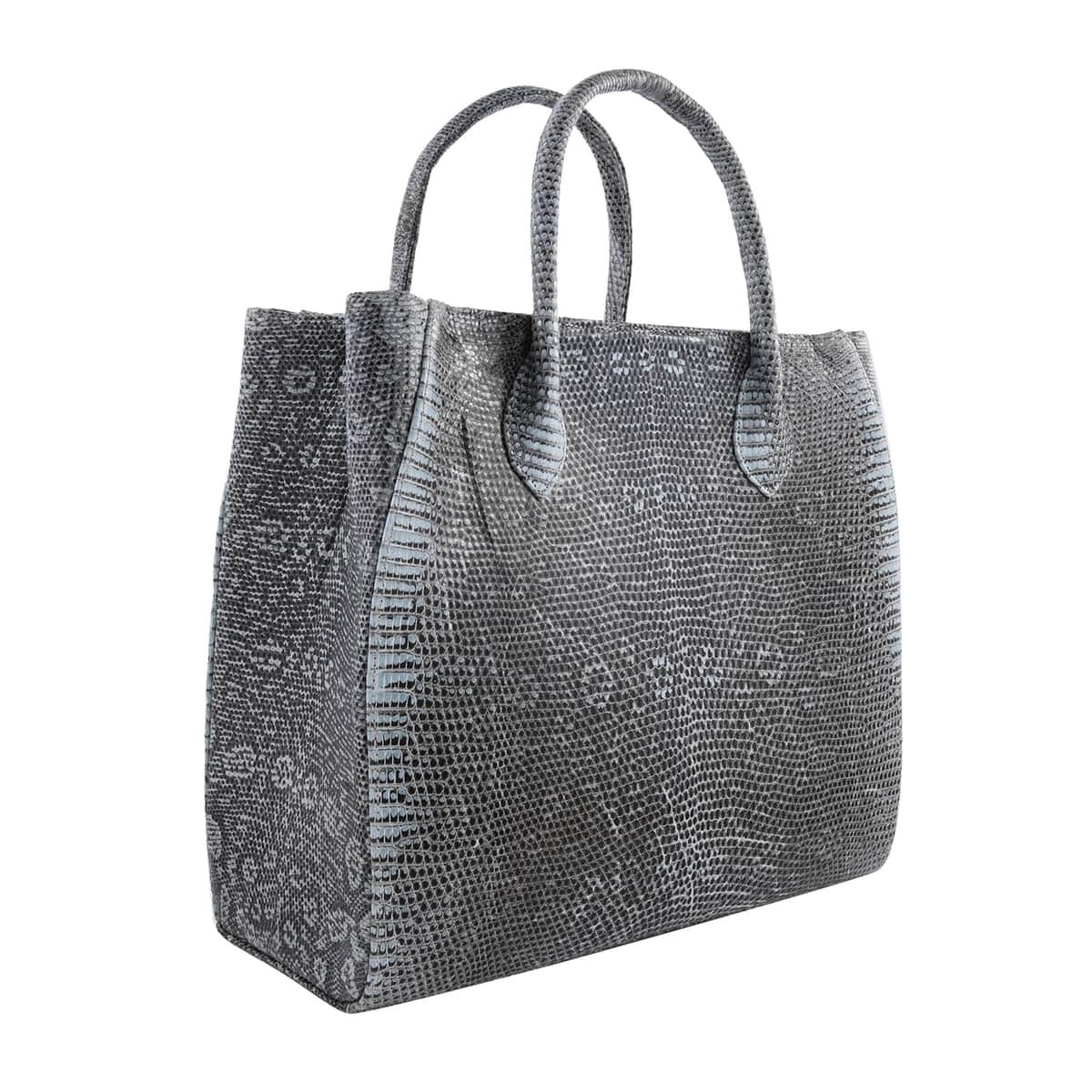 The Pelle Collection Handmade 100% Genuine Lizard Leather Natural Color Tote Bag image number 5