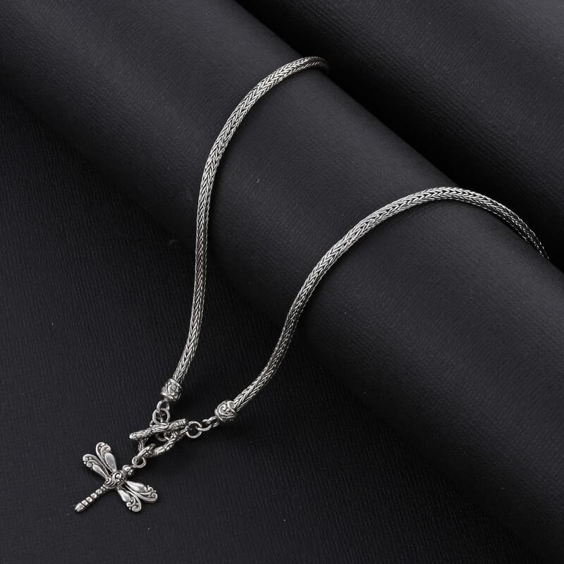 Bali Legacy Sterling Silver Tulang Naga Dragonfly Necklace 20 Inches 19.65 Grams