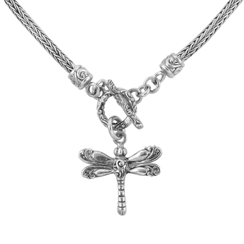 Bali Legacy Sterling Silver Tulang Naga Dragonfly Necklace 20 Inches 19.65 Grams
