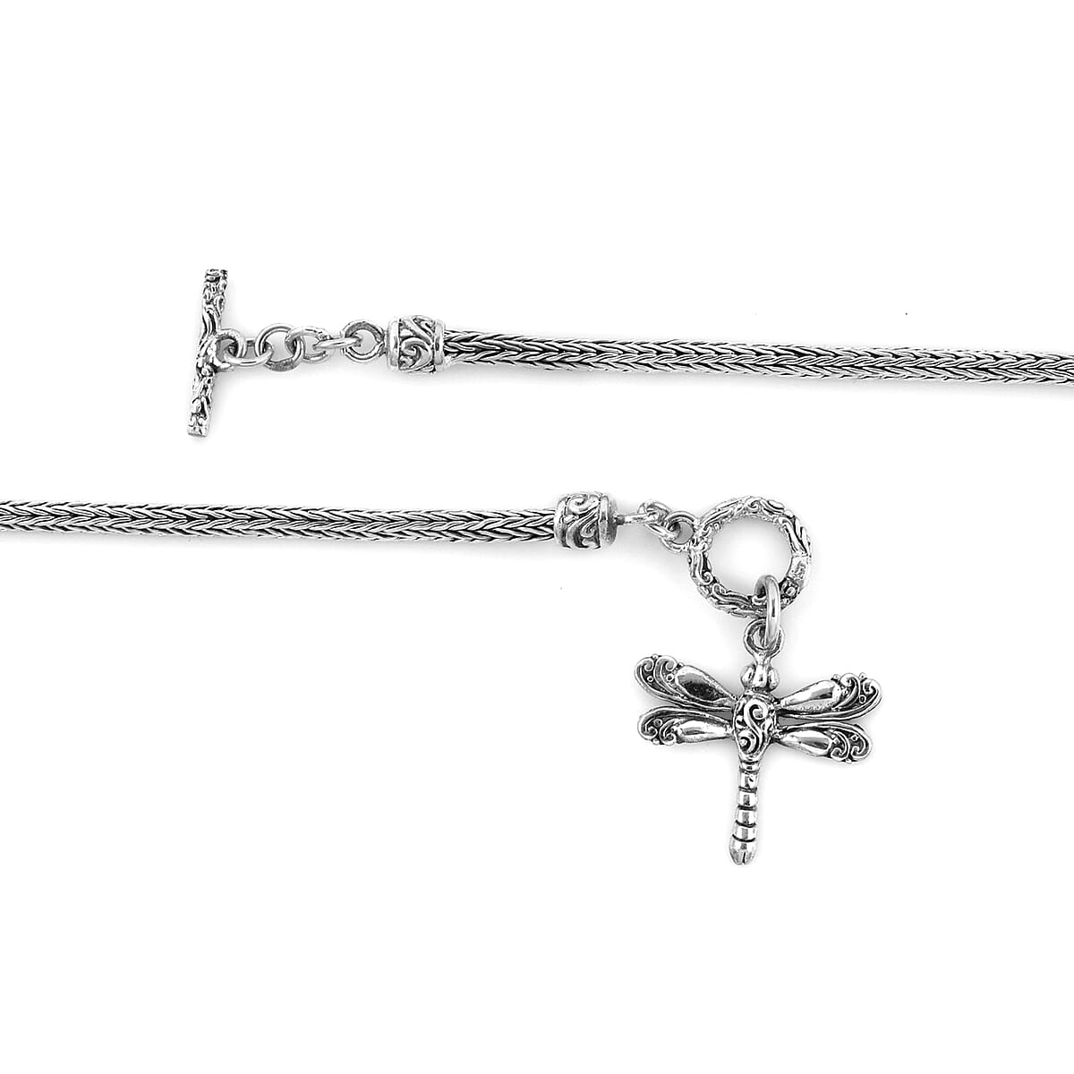 Bali Legacy Sterling Silver Tulang Naga Dragonfly Necklace 20 Inches 19.65 Grams image number 4