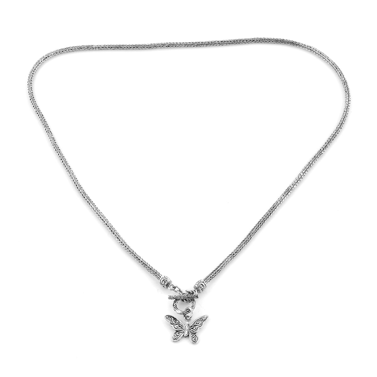 Bali Legacy Sterling Silver Tulang Naga  Butterfly Necklace 20 Inches 19.65 Grams image number 0