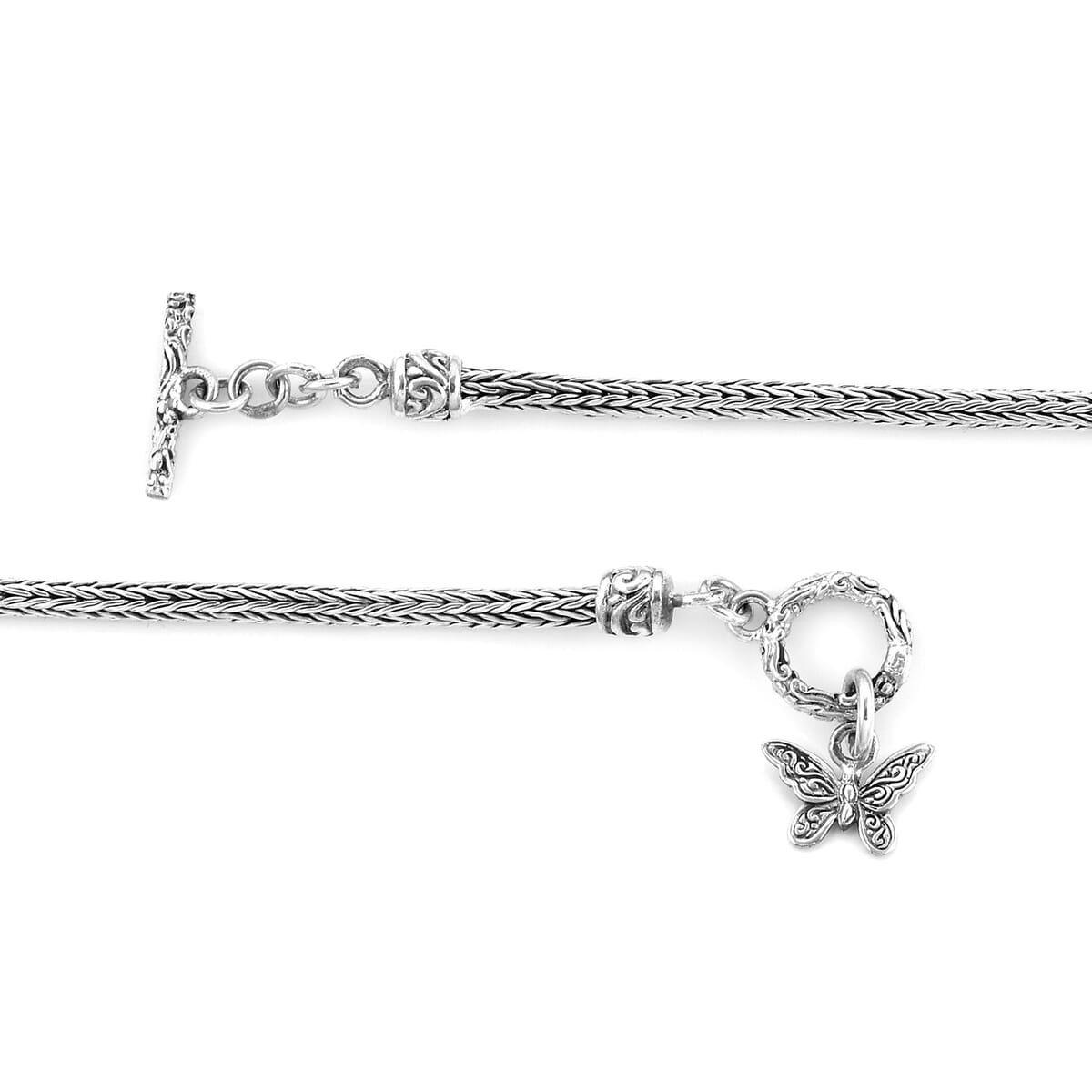 Bali Legacy Sterling Silver Tulang Naga  Butterfly Necklace 20 Inches 19.65 Grams image number 3