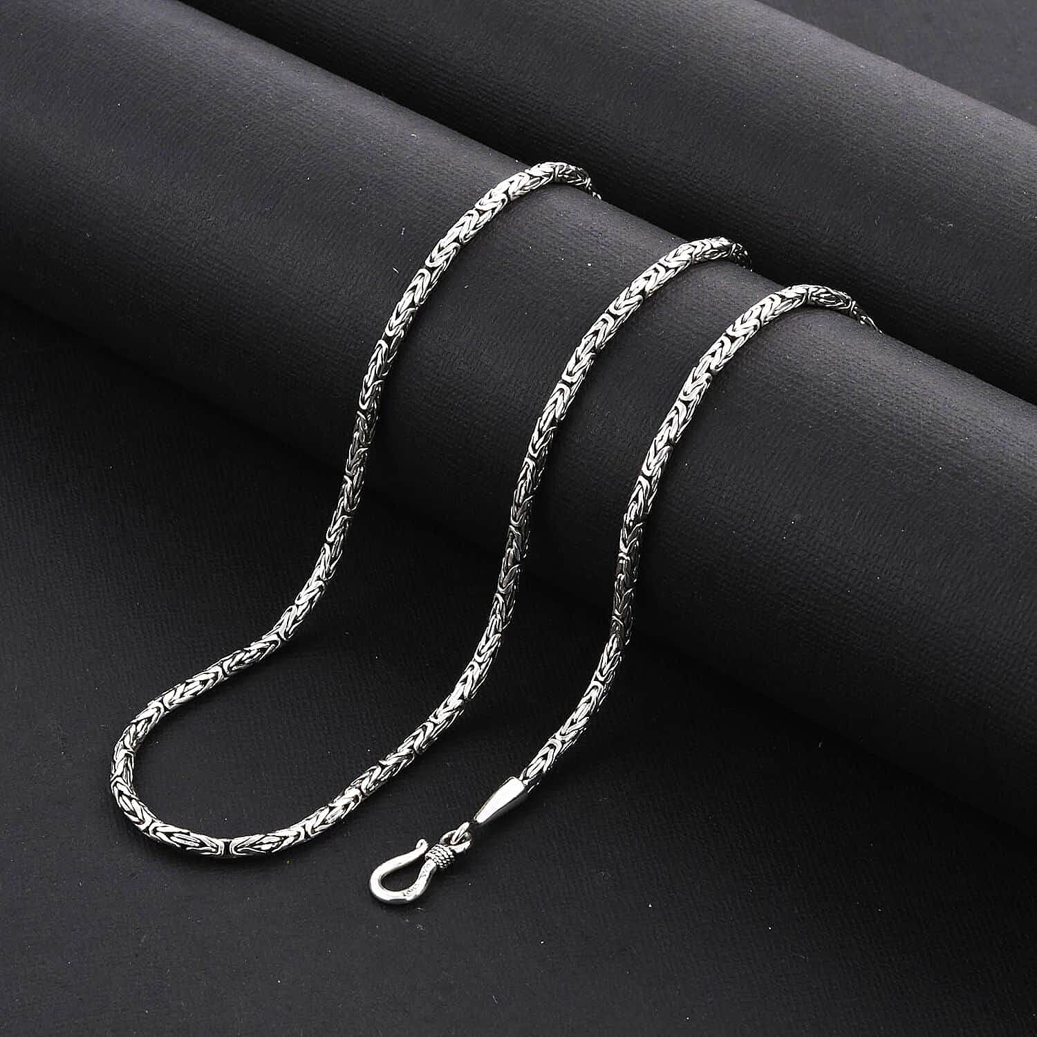 Bali Legacy Sterling Silver Borobudur Chain Necklace, Sterling Silver Necklace, Silver Jewelry, 22 Inch Chain Necklace 2.5mm 23.80 Grams