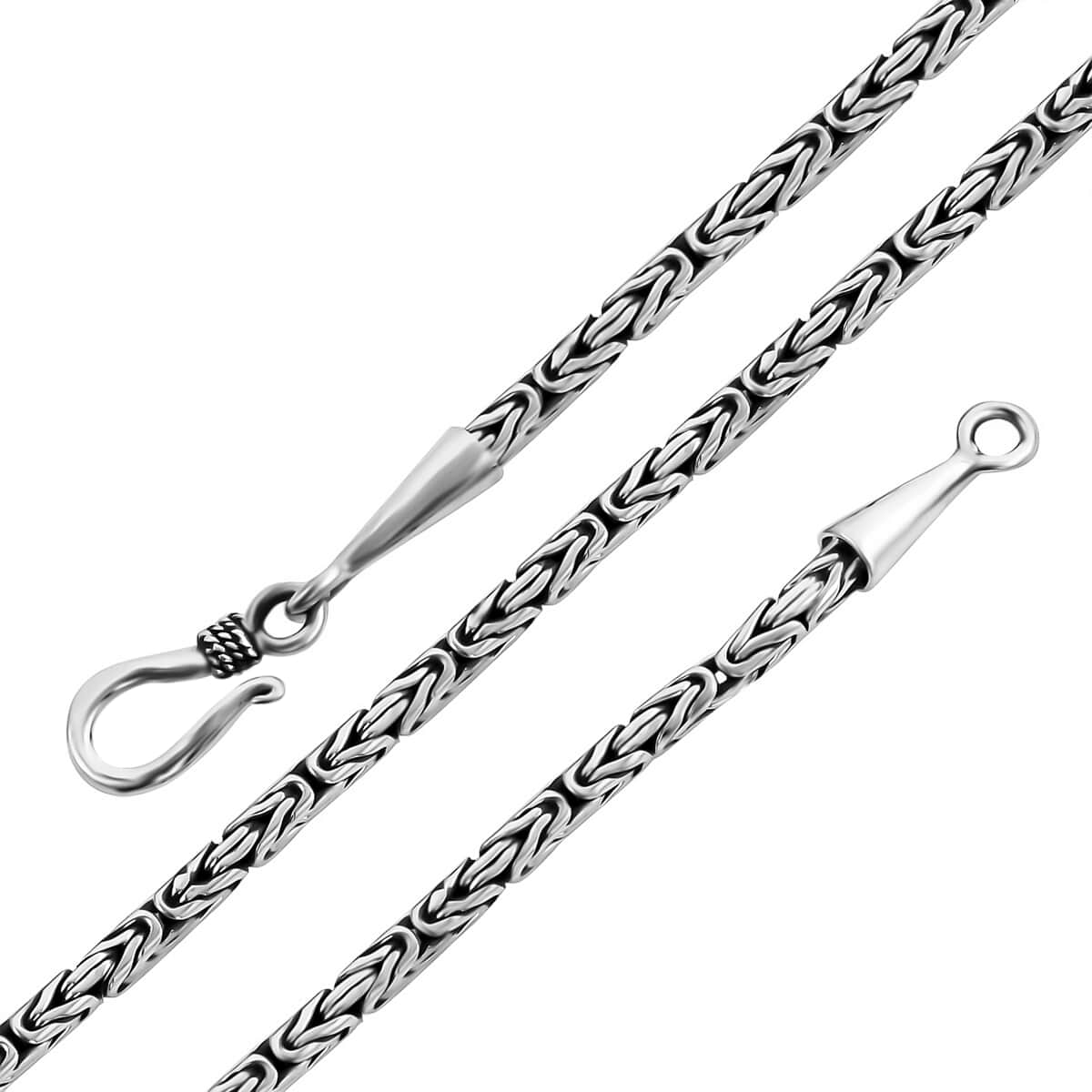 Bali Legacy Sterling Silver Borobudur Chain Necklace, Sterling Silver Necklace, Silver Jewelry, 22 Inch Chain Necklace 2.5mm 22.40 Grams image number 3