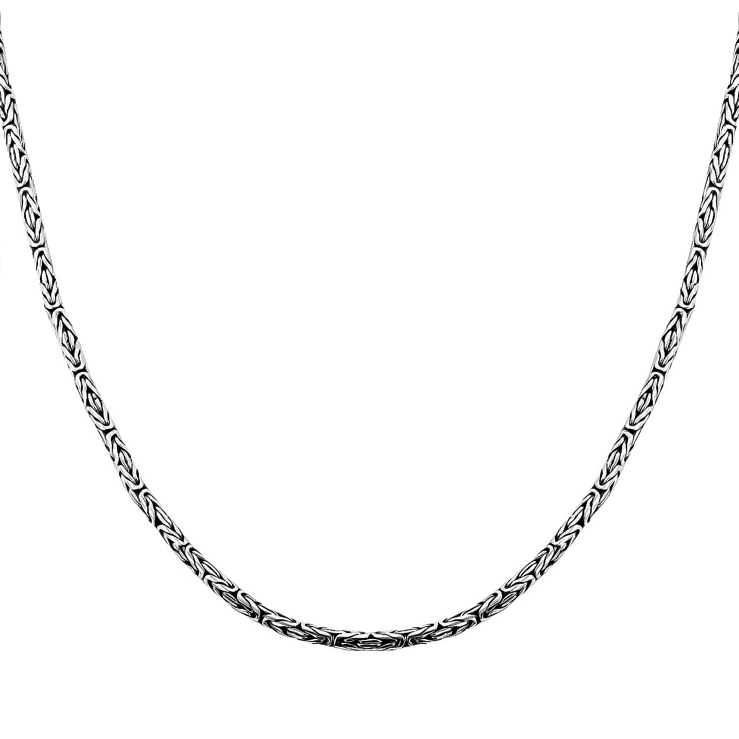 Bali Legacy Sterling Silver Borobudur Chain Necklace, Sterling Silver Necklace, Silver Jewelry, 22 Inch Chain Necklace 2.5mm 23.80 Grams