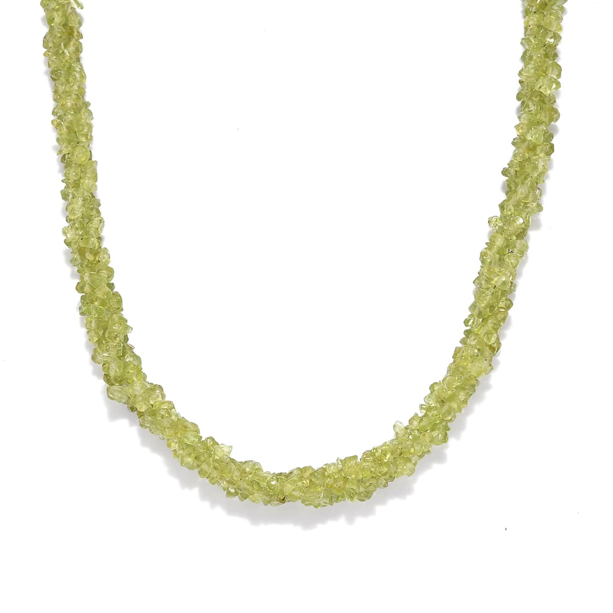 Hebei Peridot Chips 3 Strand Necklace 20 Inches in Platinum Over Sterling Silver 184.85 ctw image number 0