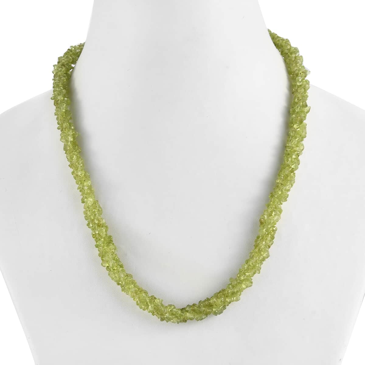 Hebei Peridot Chips 3 Strand Necklace 20 Inches in Platinum Over Sterling Silver 184.85 ctw image number 2