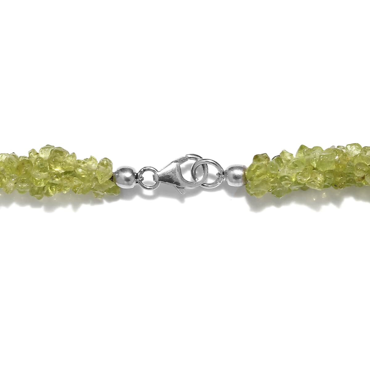 Hebei Peridot Chips 3 Strand Necklace 20 Inches in Platinum Over Sterling Silver 184.85 ctw image number 4