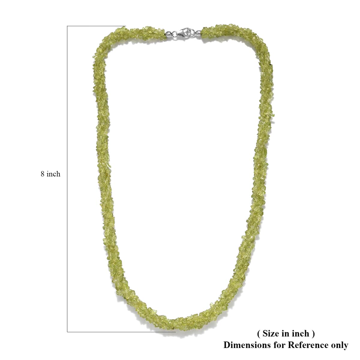 Hebei Peridot Chips 3 Strand Necklace 20 Inches in Platinum Over Sterling Silver 184.85 ctw image number 5