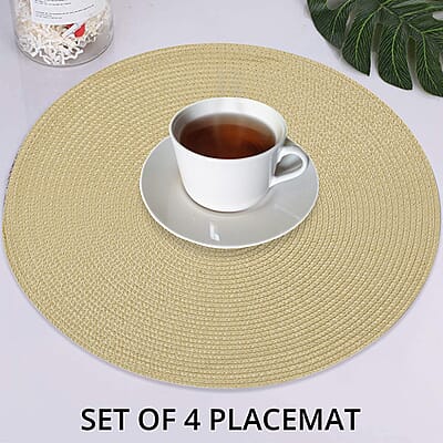 Set of 4 Round Placemat to Protect Table, Stain Resistant and Water Absorbent Round Table Mats for Home, Dining Table Placemats