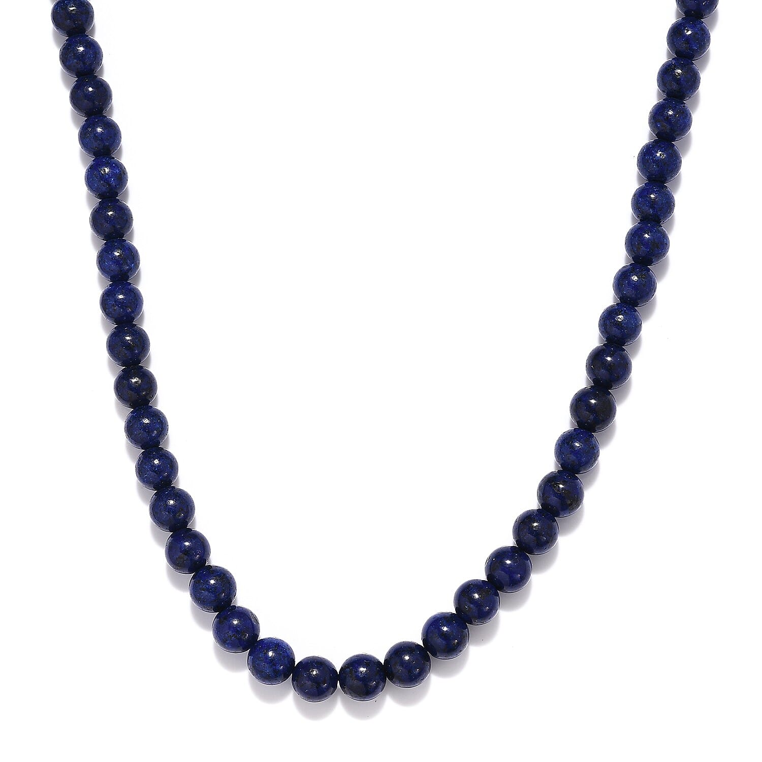 Lapis Lazuli Beaded Necklace 20 Inches in Platinum Over Sterling Silver 116.00 ctw