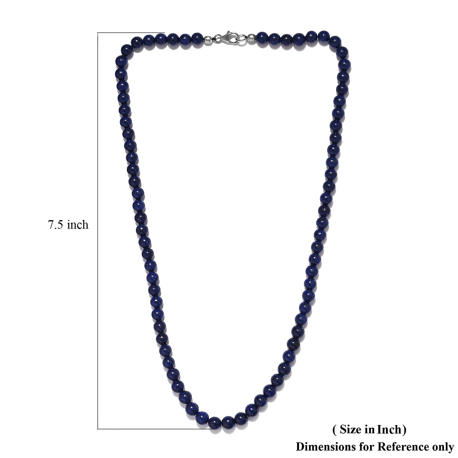 Lapis Lazuli Beaded Necklace 20 Inches in Platinum Over Sterling Silver 116.00 ctw