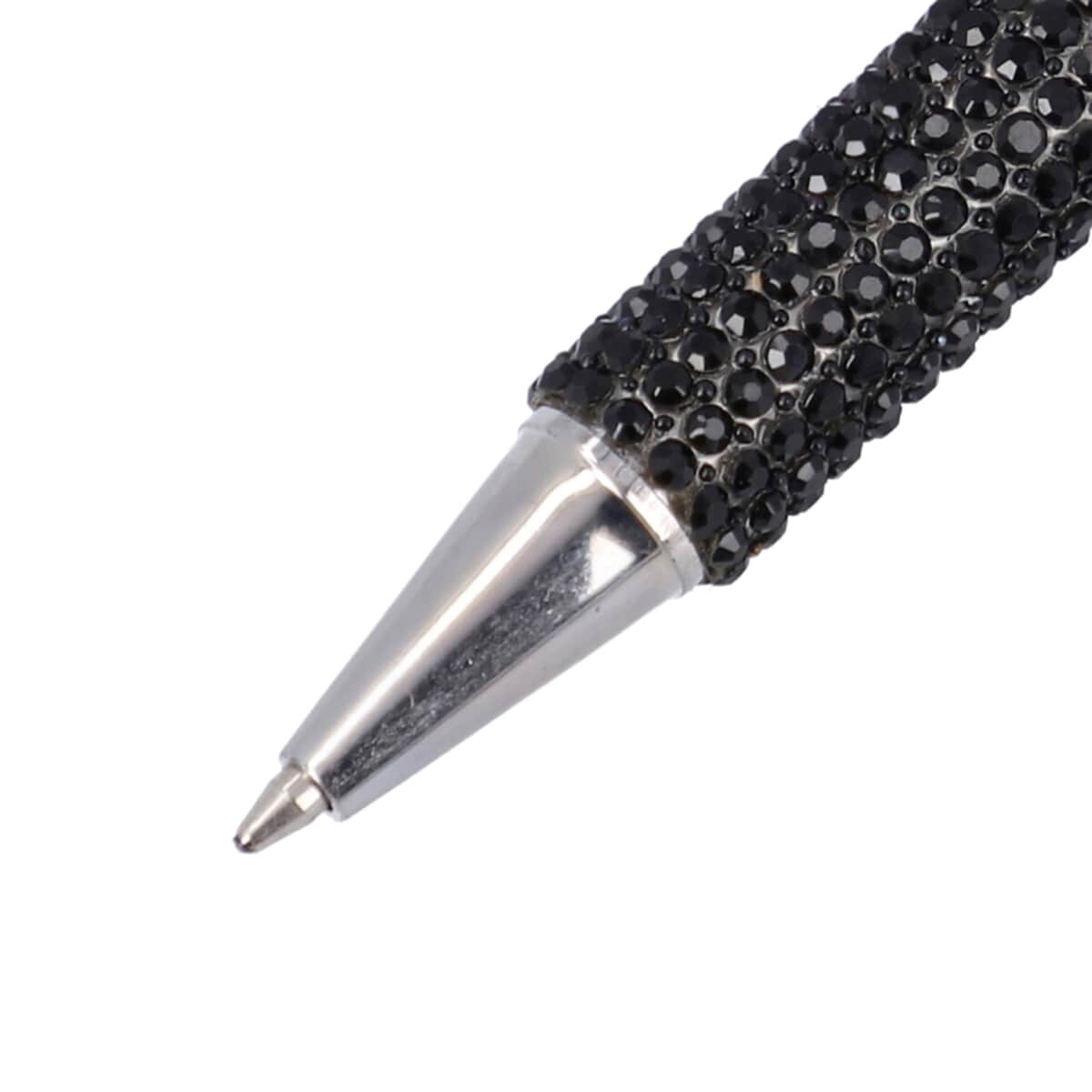 Black Ball Pen-with 2 Piece Set of 1 Austrian Crystal in Black Replacement ink image number 5