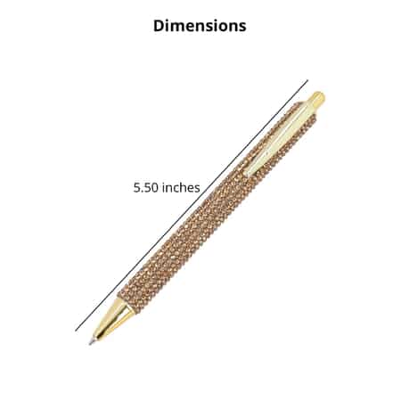 Gold Ball Pen-with 2 Piece Set of 1 Austrian Crystal in Black Replacement ink , Stationary Set , Unique Corporate Gifts , Personalized Stationary Sets image number 4