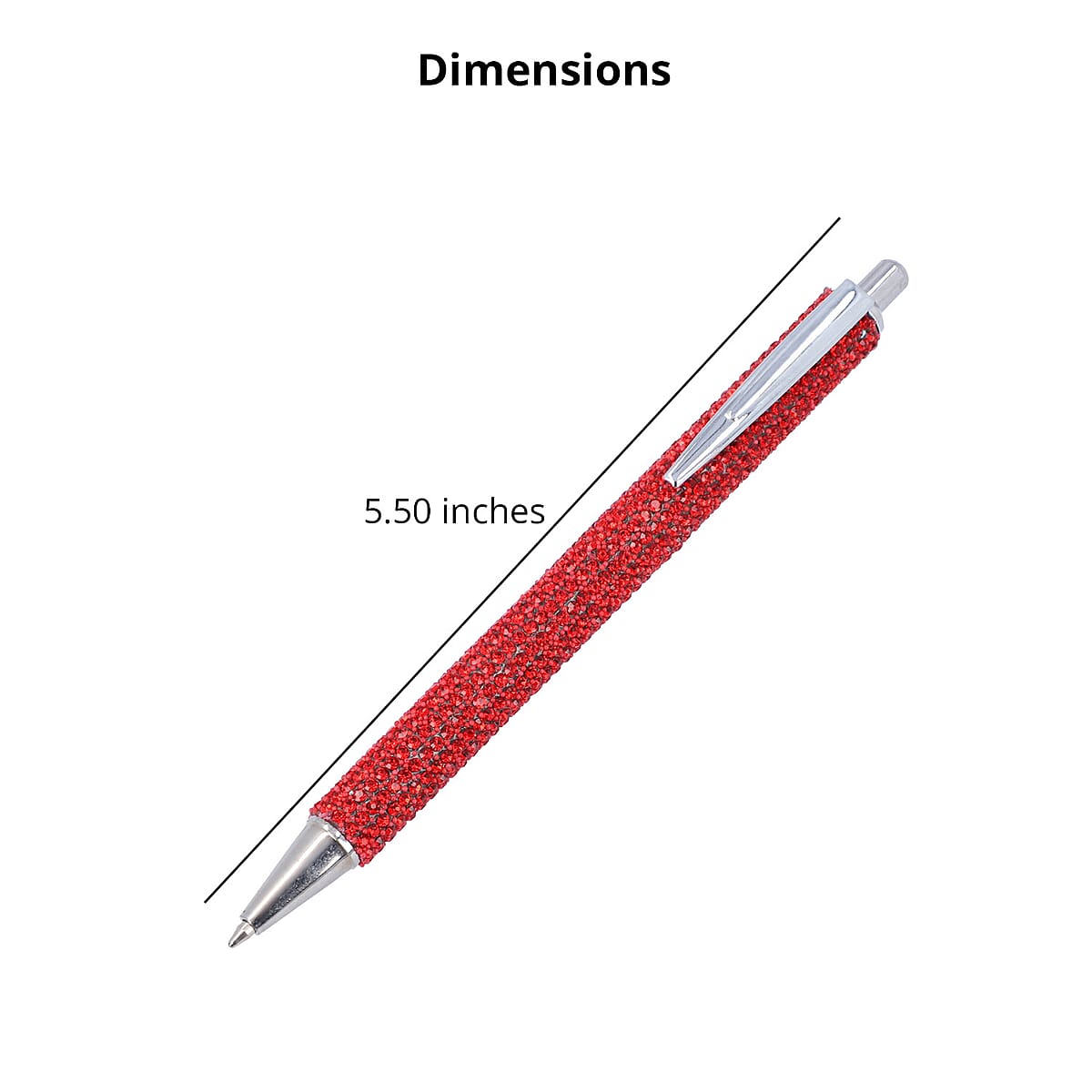 Red Ball Pen-with 2 Piece Set of 1 Austrian Crystal in Black Replacement ink | Stationary Set | Unique Corporate Gifts | Personalized Stationary Sets image number 4