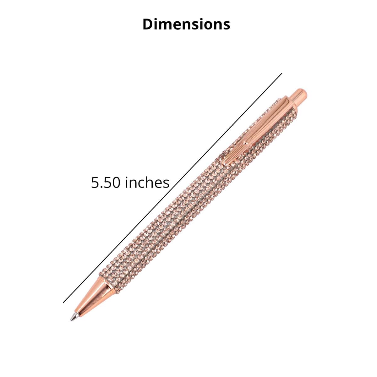 Rose Gold Ball Pen-with 2 Piece Set of 1 Austrian Crystal in Black Replacement ink , Stationary Set , Unique Corporate Gifts , Personalized Stationary Sets image number 4