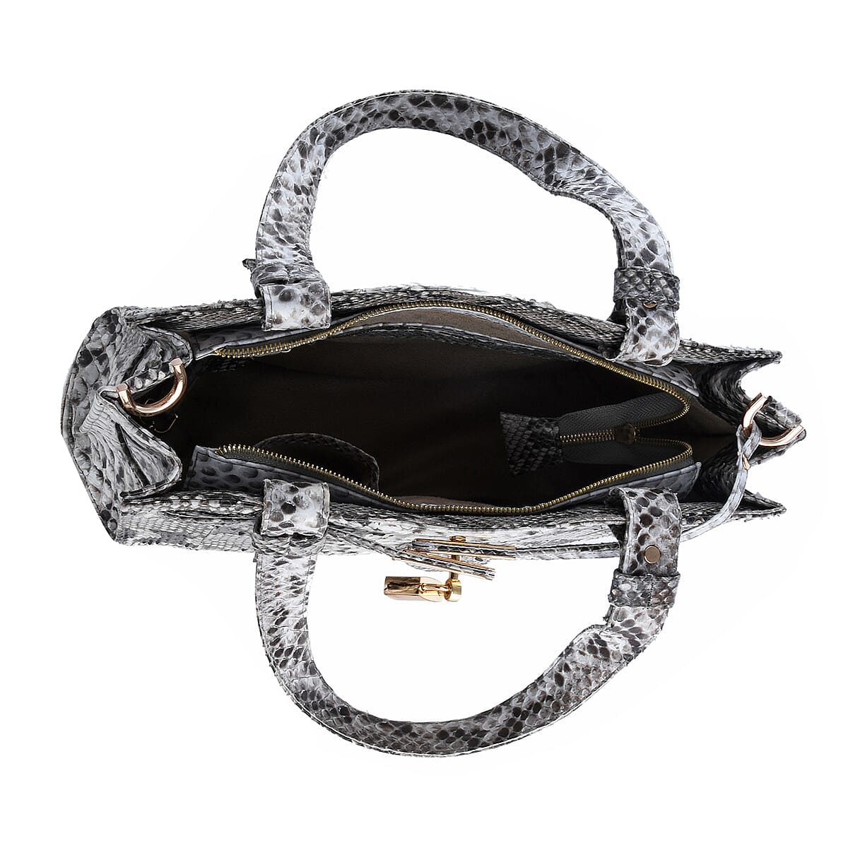 The Pelle Python Collection Handmade 100% Genuine Python Leather Natural Color Crossbody Bag image number 1