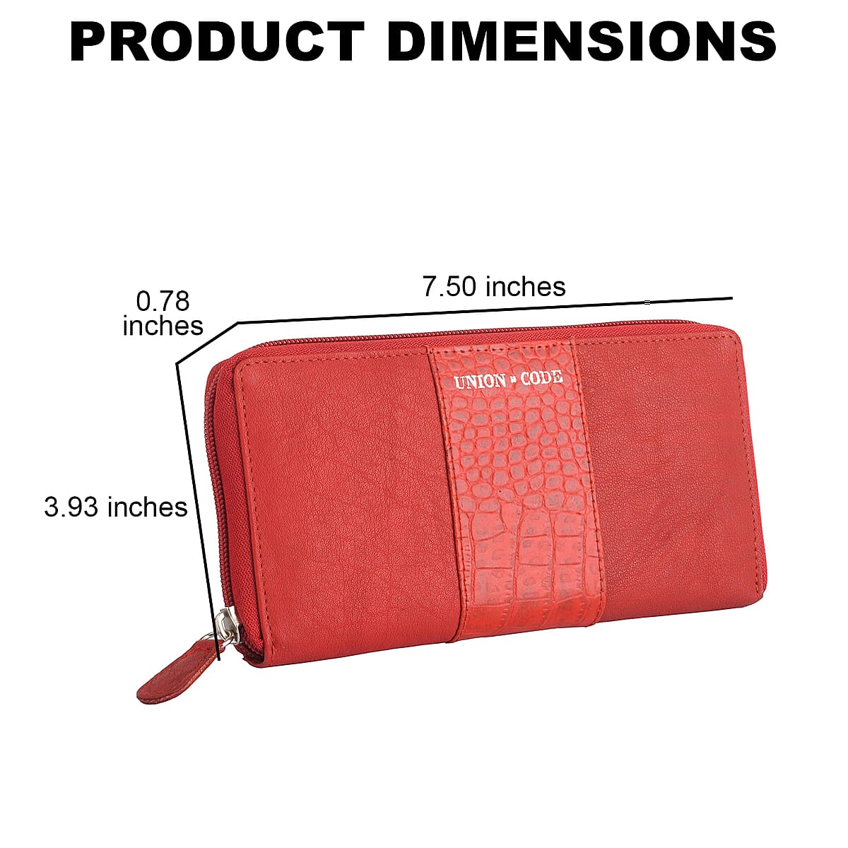 Union Code Red Croco Embossed Genuine Leather RFID Wallet image number 5