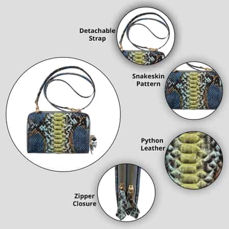 Buy Grand Pelle Handmade 100% Genuine Python Leather Natural Color Crossbody  Wallet with Adjustable Shoulder Strap at ShopLC.