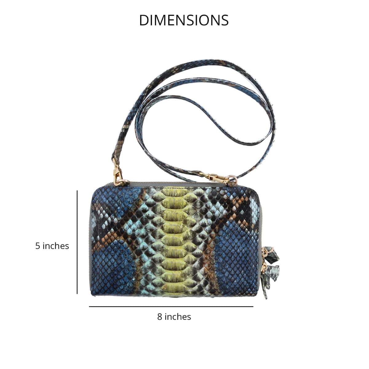 The Pelle Collection Handmade Multi Color Genuine Python Leather Crossbody Wallet for Women with Long Shoulder Strap, Purse Wallet, Designer Wallet, Crossbody Bags image number 3