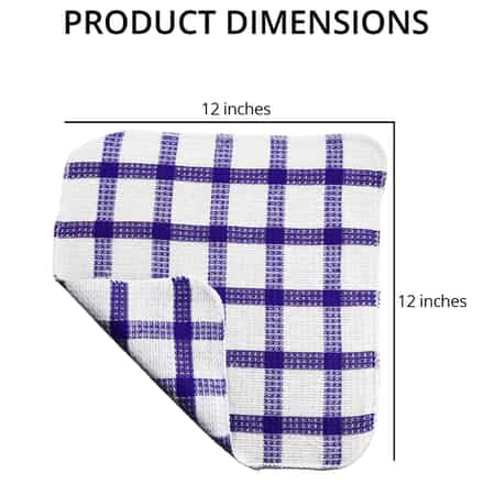 Buy Set of 24 Green Cotton Checkered Pattern Dish Cloths at ShopLC.