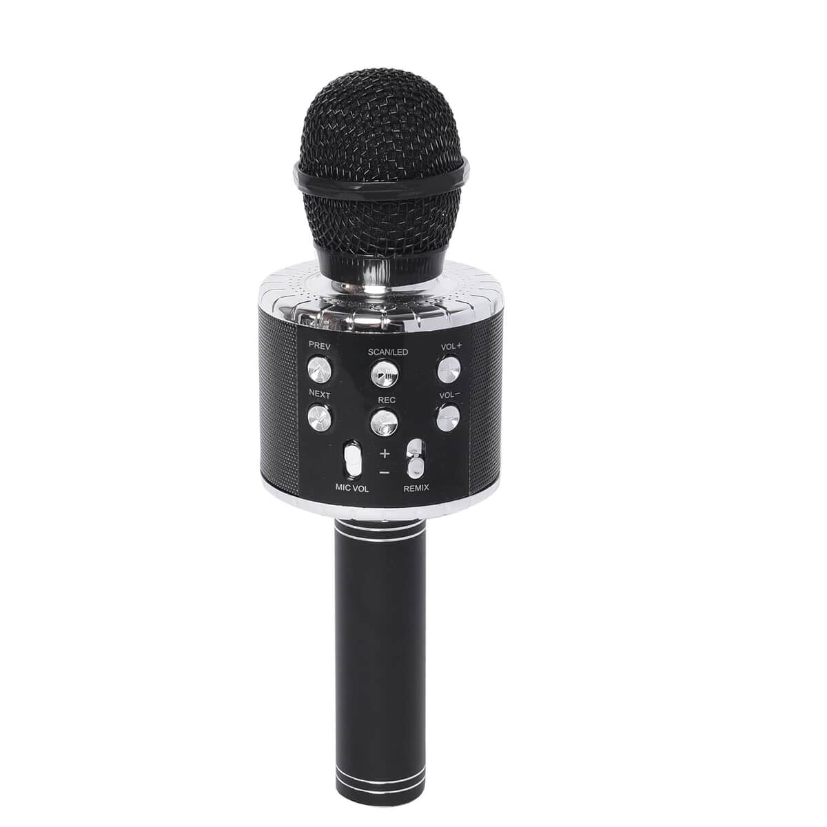 Black Wireless Bluetooth Karaoke Microphone with LED Lights and USB Charger image number 0
