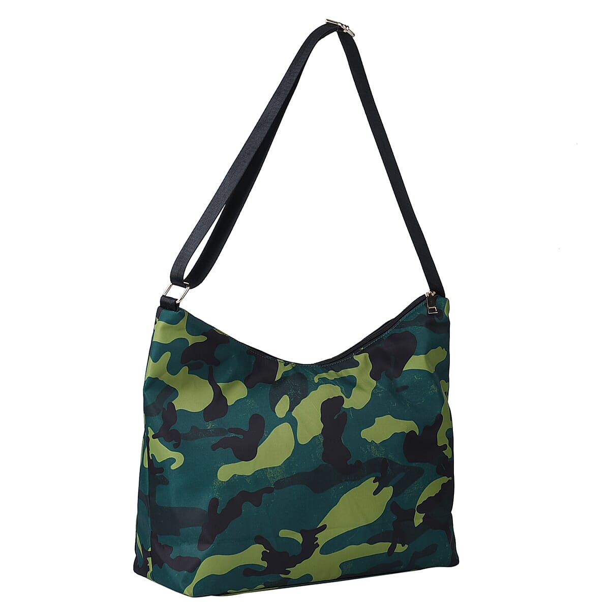 Green Color Striking Green Camouflage Print Pattern Nylon Convertible Bag with Shoulder Strap image number 6