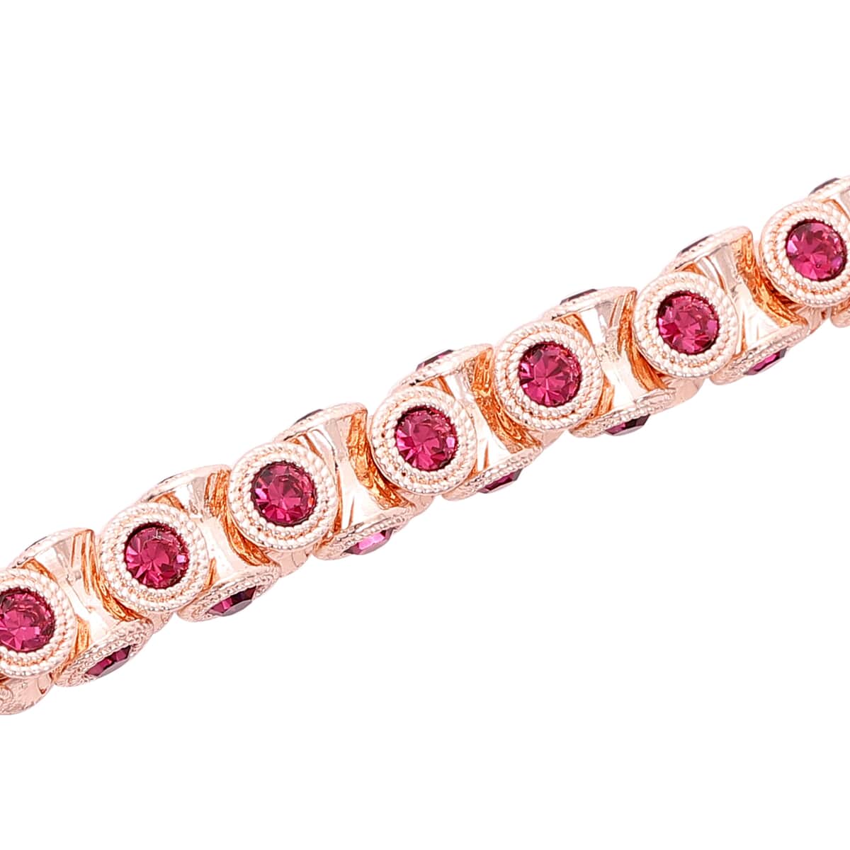 uchsia-color-austrian-crystal-bracelet-in-rosetone-7.50-in image number 3