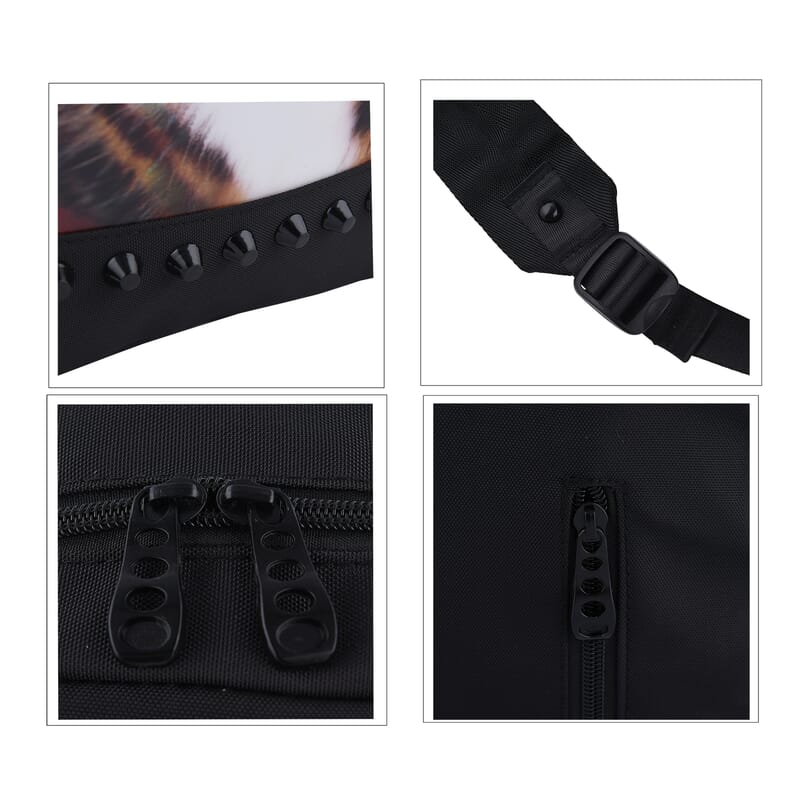 Black 3D PC Cat Pattern Backpack