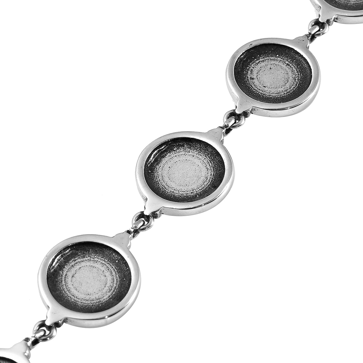Lapis Lazuli Rose Texture Station Bracelet in Stainless Steel (7.50 In) 8.10 ctw