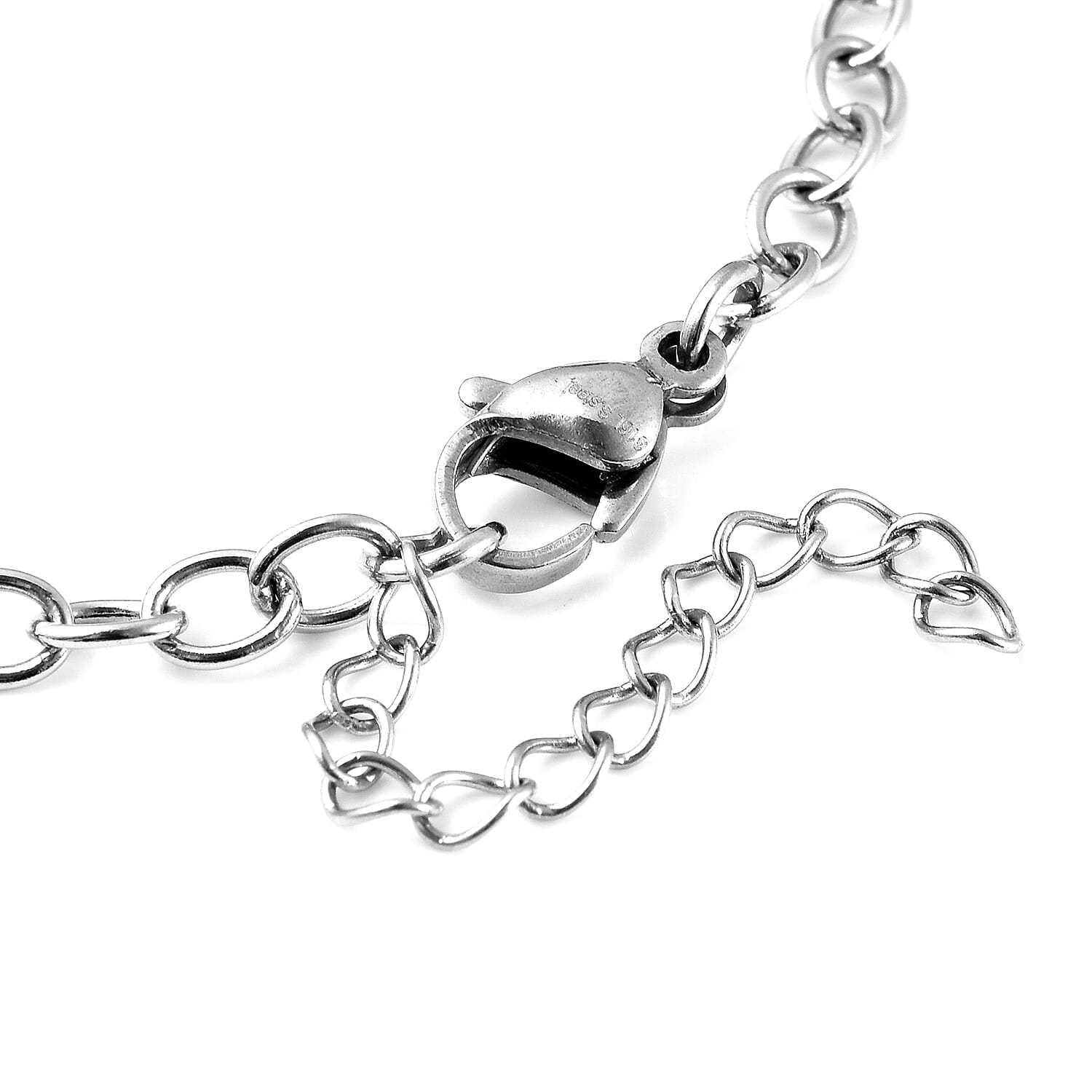 Lapis Lazuli Rose Texture Station Bracelet in Stainless Steel (7.50 In) 8.10 ctw